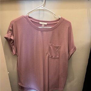Studio Mauve Short Sleeve Top with Pocket